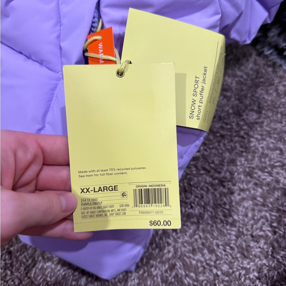 🥞Snow sport short Purple Puffer warm Jacket - Picture 16 of 16